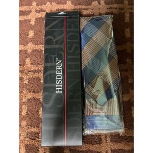 HISDERN Mens‎ Plaid Necktie Brown Blue Woven Classic Fashion Neck Tie